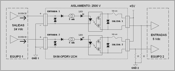 Adaptador de se�al de 24V a 5V