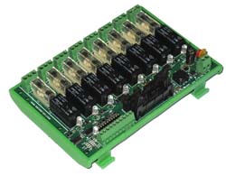 Relay module. DIN rail